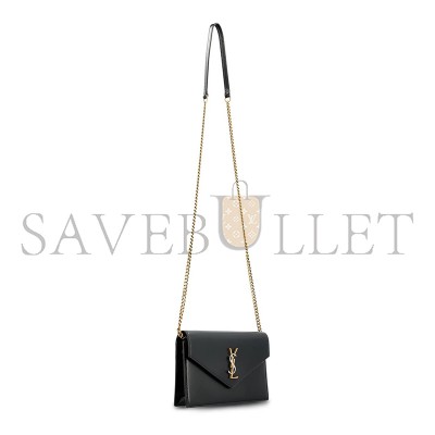 YSL CASSANDRE ENVELOPE CHAIN WALLET IN SMOOTH LEATHER 743050AAB4K1025 (19*12.5*3.5cm)